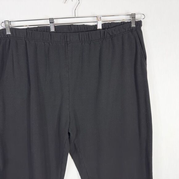 Woman Within‎ Plus Size 3X 30W 32W Pants Black Elastic Pull On Knit Solid 1617 - Picture 4 of 9